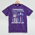 Proud Air Force Mother-In-Law US Air Force Graduation Mineral Wash Tshirts Mineral Purple