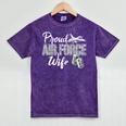 Proud Air Force Wife Air Force Graduation USAF Wife Mineral Wash Tshirts Mineral Purple