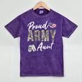 Proud Army Aunt Army Graduation Aunt US Army Aunt Mineral Wash Tshirts Mineral Purple