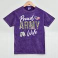 Proud Army Wife Army Graduation Wife US Army Wife Mineral Wash Tshirts Mineral Purple