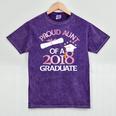 Proud Aunt Of a 2018 Graduate Auntie Graduation Mineral Wash Tshirts Mineral Purple