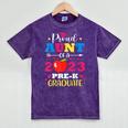 Proud Aunt Of 2023 Pre-K Graduate Senior Graduation Matching Mineral Wash Tshirts Mineral Purple