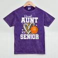 Proud Aunt Of A 2026 Senior Basketball Graduation Leopard Premium Tri-Blend Mineral Wash Tshirts Mineral Purple