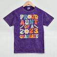 Proud Aunt Of A Class Of 2023 Graduated Graduation Women Mineral Wash Tshirts Mineral Purple