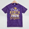Proud Aunta Of a Class Of 2026 Graduate Senior Graduation Mineral Wash Tshirts Mineral Purple