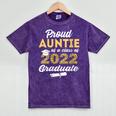 Proud Auntie Of 2022 Graduate Class 2022 Graduation Leopard Mineral Wash Tshirts Mineral Purple
