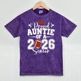 Proud Auntie Of A 2026 Senior Football Graduation Family Mineral Wash Tshirts Mineral Purple