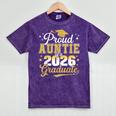 Proud Auntie Of a Class Of 2026 Graduate Senior Graduation Mineral Wash Tshirts Mineral Purple