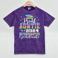 Proud Auntie Of Kindergarten Graduate 2024 Graduation Auntie Mineral Wash Tshirts Mineral Purple