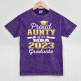 Proud Aunty Of 2023 Class MBA Graduate Family Graduation Mineral Wash Tshirts Mineral Purple