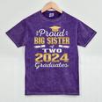 Proud Big Sister Of Two 2024 Graduate Class 2024 Graduation Premium Mineral Wash Tshirts Mineral Purple