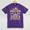 Proud Bonus Mom Of Two 2023 Graduate Class 2023 Graduation Mineral Wash Tshirts Mineral Purple