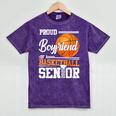 Proud Boyfriend Of A 2025 Senior Graduation Basketball Mineral Wash Tshirts Mineral Purple