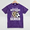 Proud Boyfriend Of A 2026 Senior Soccer Graduation Leopard Mineral Wash Tshirts Mineral Purple