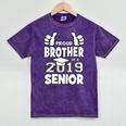 Proud Brother Of A 2019 Senior School Graduation Shirt Mineral Wash Tshirts Mineral Purple