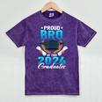 Proud Brother Of Two 2024 Graduates Twin Family Graduation Mineral Wash Tshirts Mineral Purple