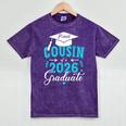 Proud Cousin Of a Class Of 2026 Graduate For Graduation Mineral Wash Tshirts Mineral Purple