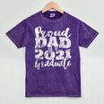 Proud Dad Of a 2021 Graduate Father Senior 21 Graduation Mineral Wash Tshirts Mineral Purple