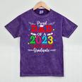 Proud Dad Of A 2023 5th Grade Graduate Graduation Family Mineral Wash Tshirts Mineral Purple