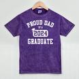Proud Dad Of A 2024 Graduate Grad Class Of 2024 Graduation Mineral Wash Tshirts Mineral Purple
