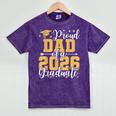Proud Dad Of A 2026 Graduate Senior Graduation Class Of 2026 Mineral Wash Tshirts Mineral Purple