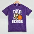 Proud Dad Of A 2026 Senior Basketball Graduation Leopard Mineral Wash Tshirts Mineral Purple