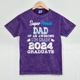 Proud DAD Of A 5th Grade Graduate 2024 Elementary Graduation Mineral Wash Tshirts Mineral Purple