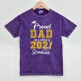 Proud Dad Of a Class Of 2021 Graduate Graduation Senior 2021 Mineral Wash Tshirts Mineral Purple