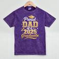 Proud Dad Of a Class Of 2025 Graduate Senior Graduation Mineral Wash Tshirts Mineral Purple