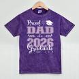 Proud Dad Of a Class Of 2026 Graduate For Graduation Mineral Wash Tshirts Mineral Purple