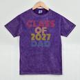 Proud Dad Of A Class Of 2027 Graduate Senior Graduation Mineral Wash Tshirts Mineral Purple