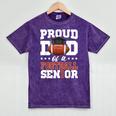Proud Dad Of a Football Senior 2026 Graduation Mineral Wash Tshirts Mineral Purple