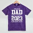 Proud Dad Graduation Senior 23 Grad Class Of 2023 Mineral Wash Tshirts Mineral Purple
