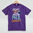 Proud Dad PhD Doctoral Graduation Doctorate Degree EdD PsyD Mineral Wash Tshirts Mineral Purple