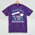 Proud Dad Of Two 2018 Graduates Twin Dads Graduation Mineral Wash Tshirts Mineral Purple