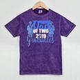 Proud Dad Of Two 2019 Graduates Twin Papa Graduation Mineral Wash Tshirts Mineral Purple