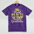 Proud Dad Of Two 2025 Graduates Graduation Family Mineral Wash Tshirts Mineral Purple