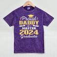Proud Daddy Of 2024 Class Master Graduate Family Graduation Mineral Wash Tshirts Mineral Purple