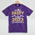 Proud Daddy Of Two 2023 Graduate Class 2023 Graduation Mineral Wash Tshirts Mineral Purple