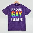 Proud Gay Engineer LGBTQ Rainbow Engineering Graduation Mineral Wash Tshirts Mineral Purple