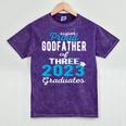 Proud Godfather Of Three 2023 Graduate 23 Class Graduation Mineral Wash Tshirts Mineral Purple