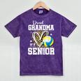 Proud Grandma Of A 2026 Senior Volleyball Graduation Leopard Mineral Wash Tshirts Mineral Purple