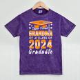 Proud Grandma Of A Class Of 2024 Matching Family Graduation Mineral Wash Tshirts Mineral Purple