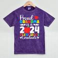 Proud Grandma Of Class Of 2024 Preschool Graduate Graduation Mineral Wash Tshirts Mineral Purple