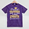 Proud Grandma Of Two 2025 Graduates Graduation Family Mineral Wash Tshirts Mineral Purple