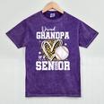 Proud Grandpa Of A 2026 Senior Baseball Graduation Leopard Mineral Wash Tshirts Mineral Purple