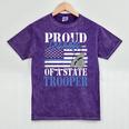 Proud Grandpa Of a State Trooper Police Officer Graduation Mineral Wash Tshirts Mineral Purple