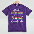 Proud Great Uncle Of 2024 Graduate Class 2024 Graduation Mineral Wash Tshirts Mineral Purple