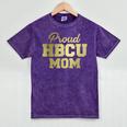 Proud HBCU Mom Graduation College Mineral Wash Tshirts Mineral Purple