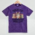 Proud Introverted Book Club Anti Social Reader Pet Cat Mineral Wash Tshirts Mineral Purple